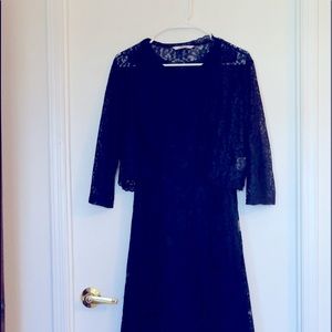 Navy blue high low dress